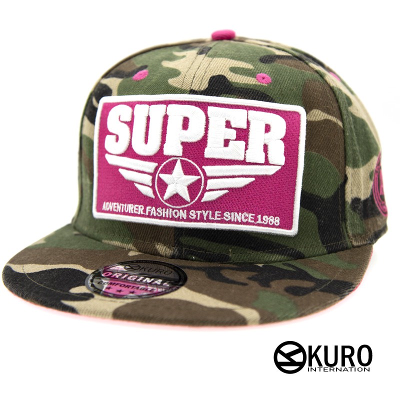 KURO-SHOP迷彩SUPER電繡潮流平板帽棒球帽