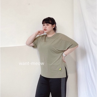 Want-Meow招財貓旺鋪/臺灣出貨/100公斤可穿/長短袖/透氣舒適/運動上衣/女中大尺碼/大碼/大尺碼