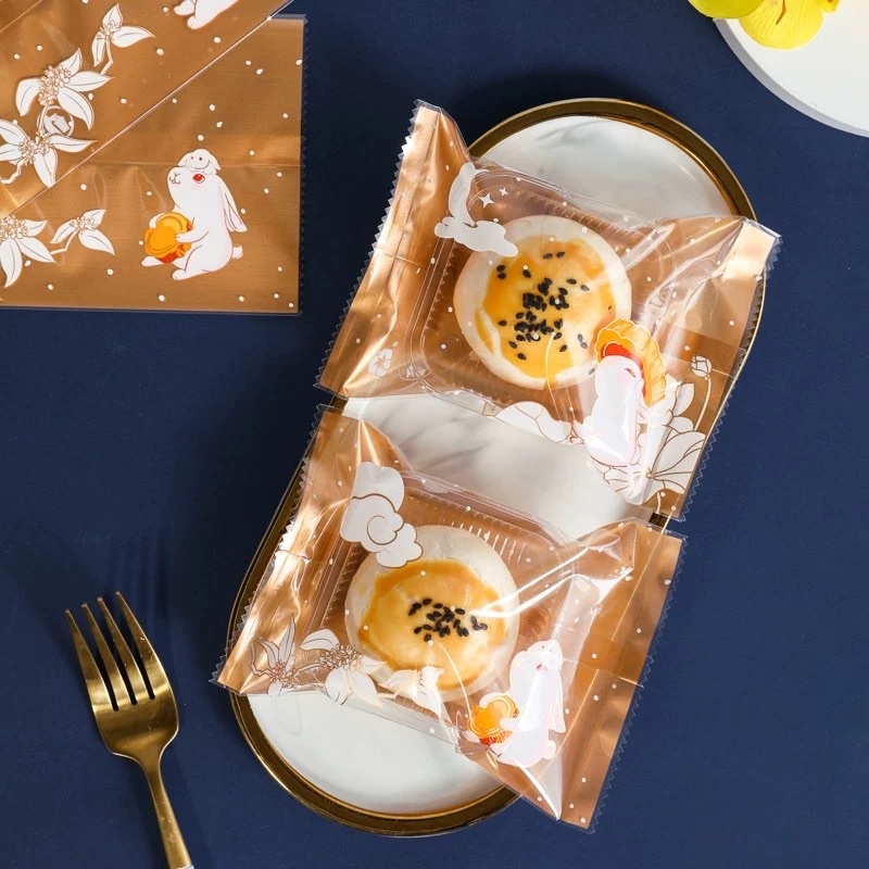 『Mi 烘培』月兔月餅包裝袋 包裝袋 機封袋 50g 80g 點心袋 餅乾袋 中秋月餅 蛋黃酥袋 月餅袋 熱封袋 月餅