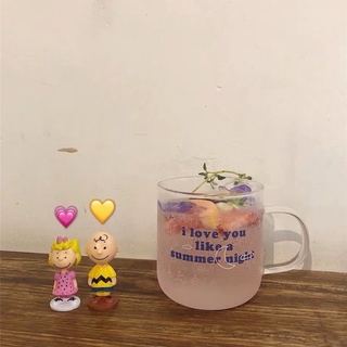 韓國ins儀式感我像夏夜一樣愛你表白情話玻璃杯牛奶杯咖啡早餐杯