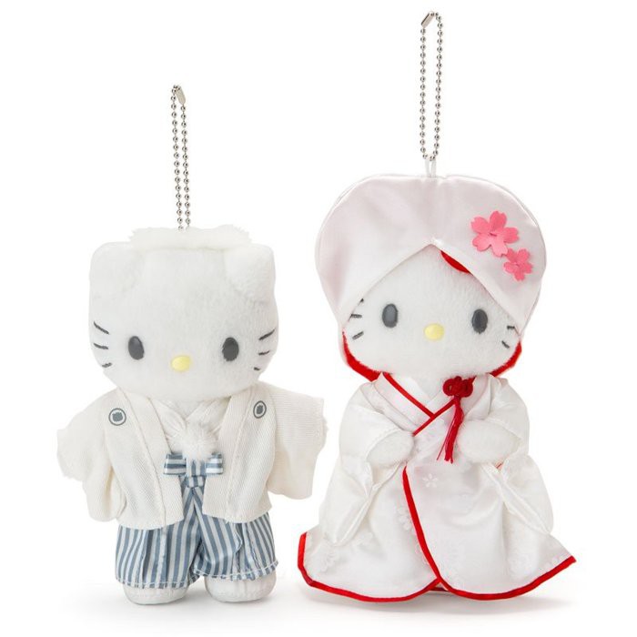日本進口 HELLO KITTY 和服緍紗系列 結婚公仔娃娃。限量商品 婚禮 2018 新款
