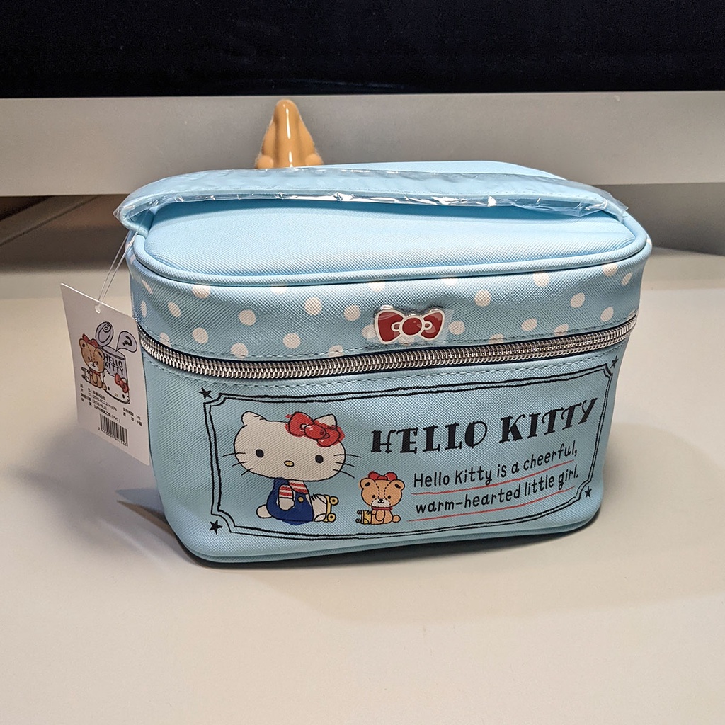 屈臣氏 SANRIO 三麗鷗 Hello Kitty 手提化妝包 收納包 化妝盒 藍色