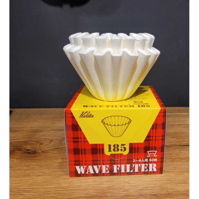 【多塔咖啡】日本製 Kalita 酸素漂白濾紙 185濾杯專用 50張入 盒裝波浪濾紙 蛋糕濾紙 2～4人用