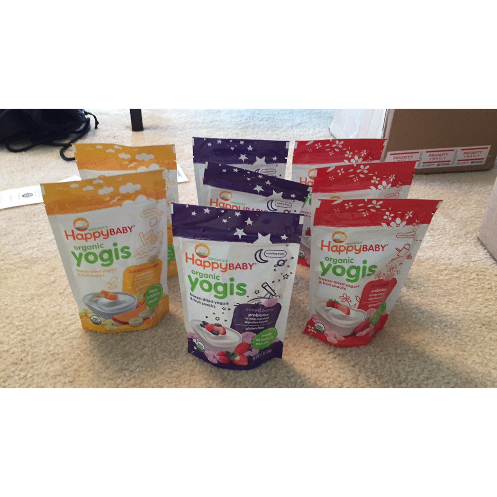 《現貨》美國正品購入 Happy Baby Organic Yogis 有機水果優格餅乾 益生菌優格餅乾 嬰幼兒副食品