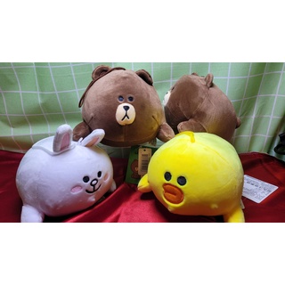 6吋正版LINE FRIENDS~熊大/兔兔/莎莉趴姿胖胖款絨毛娃娃---約16公分[可愛娃娃]