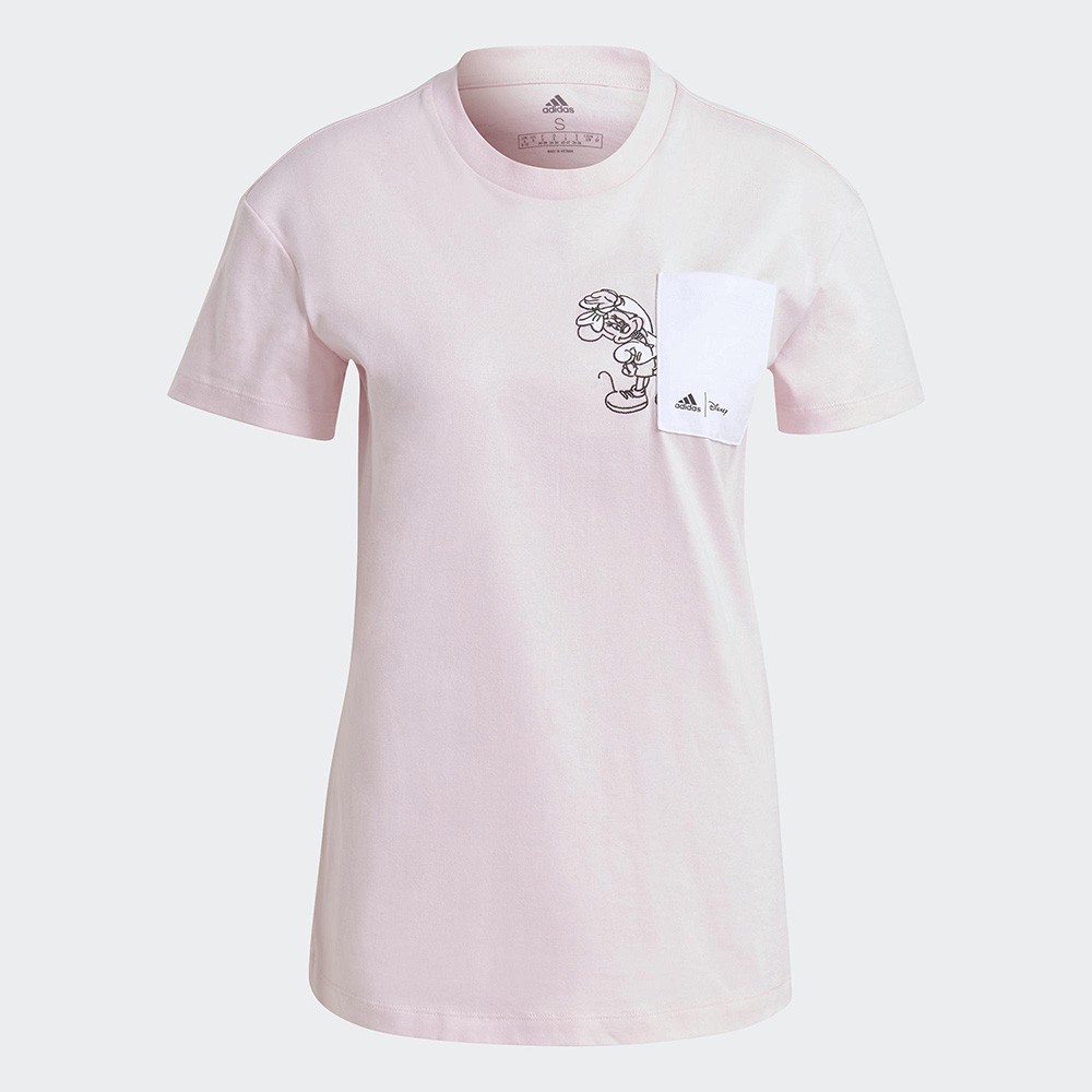 Adidas x Disney Graphic 女裝 短袖 T恤 休閒 米妮 口袋 純棉 粉【運動世界】GS0246