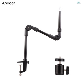 Andoer ST-01 靈活可折疊桌面安裝支架金屬支架，帶 1/4 英寸螺絲球頭適配器 3 公斤