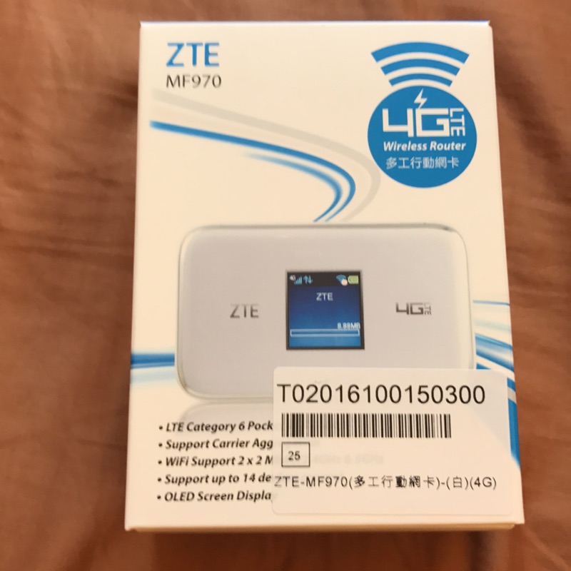ZTE MF970 4G行動網卡 全新未拆封
