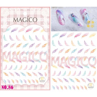【跑單品拋售💢】Magico美甲極薄寫真背膠貼紙彩色羽毛