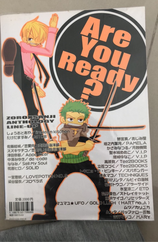 海賊王同人誌 Are You Ready 二手同人誌航海王zs索香一宮思帆 冰堂涼二 染谷留衣合集誌 蝦皮購物