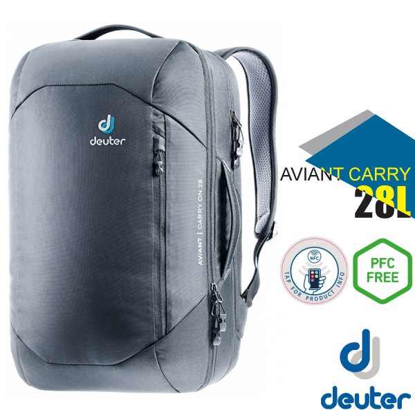 【Deuter】多功能電腦背包 28L AVIANT CARRY ON 15吋筆電 隨身登機包_黑_3510020