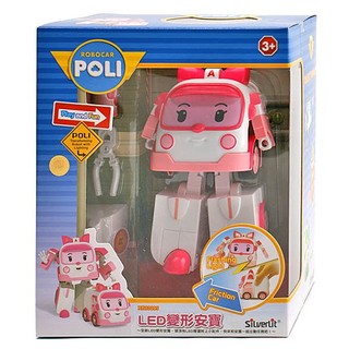 【美國媽咪】韓國 ROBOCAR POLI 波力 救援小英雄 可愛造型 LED系列 LED變形安寶 警車 機器人