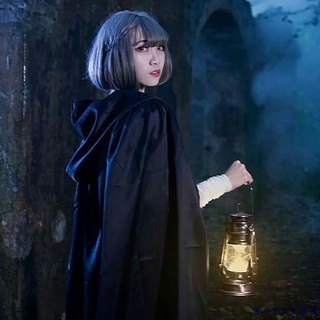 桃園出貨✨萬聖節服裝成人男女巫披風COS巫婆劇本殺恐怖元素吸血鬼黑色斗篷 cos披風 cos斗篷 吸血鬼服裝 女巫服裝