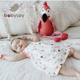【美國Babysoy】有機棉無袖連身洋裝/套裝 305 牡丹粉
