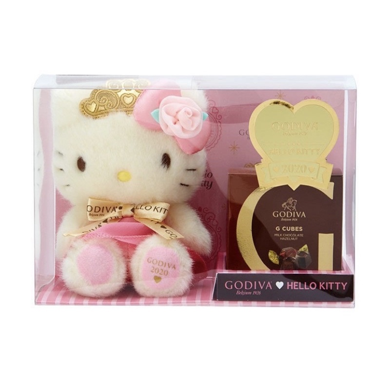 日本 Sanrio 三麗鷗 GODIVA 限定盒裝 聯名 kitty 吊飾娃娃 玩偶 無巧克力