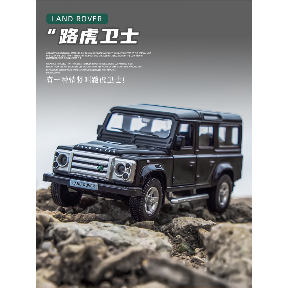 LAND ROVER Rmz CITY 1:36 路虎衛士 SUV 汽車模型合金壓鑄玩具車門可打開汽車