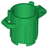 Lego 樂高 綠色 垃圾桶 握把 桶子 Green Container Trash Can 92926