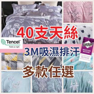 【新品上市】40支天絲 床包/兩用被/枕頭套 3M吸濕排汗吊卡 可訂製鋪棉款