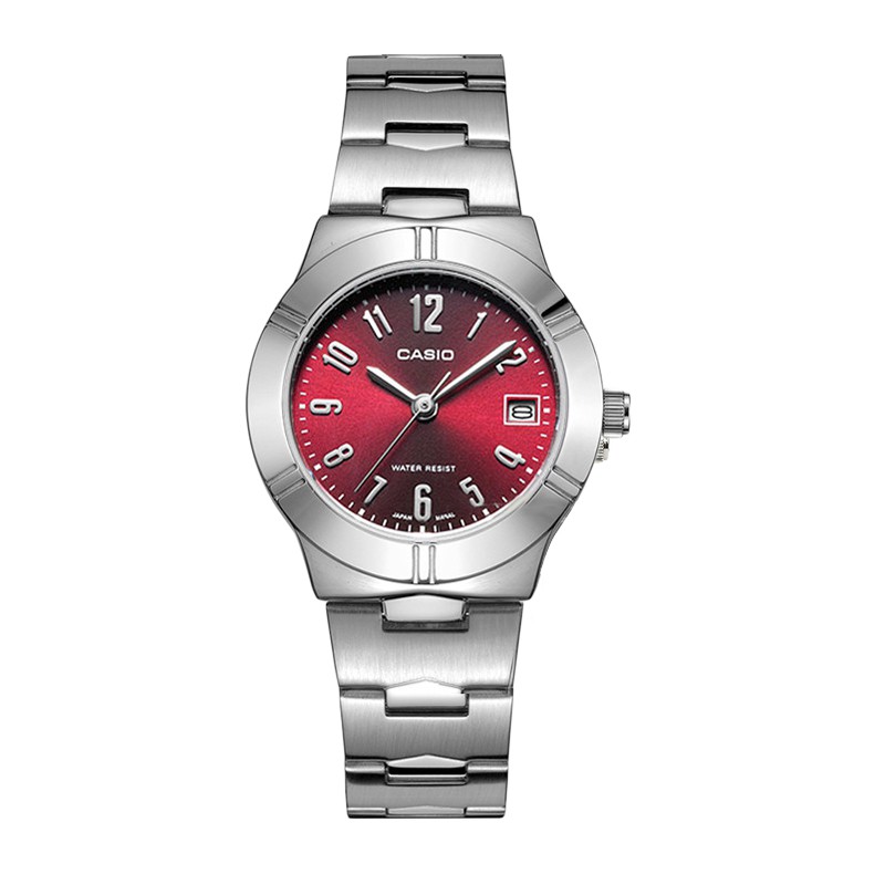 【CASIO 卡西歐】都會流行氣質腕錶-紅色 LTP-1241D-4A2  現代鐘錶