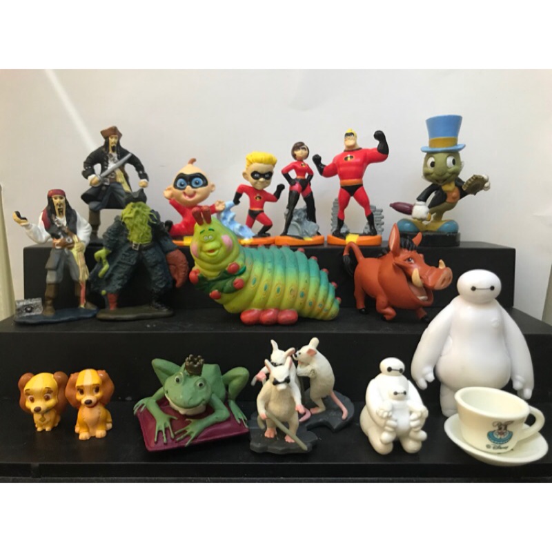 迪士尼少見冷門角色 超人特攻隊 杯麵彭彭青蛙王子小飛象小木偶蟋蟀吉明尼愛麗絲杯盤組小姐與流氓神鬼奇航史傑克船長