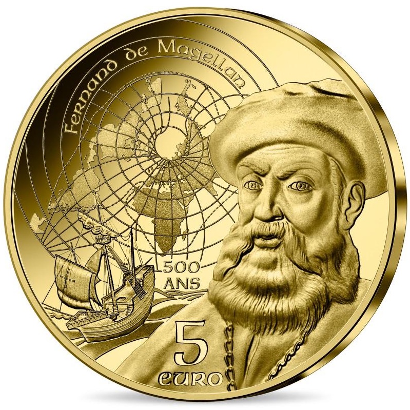 麥哲倫 逝世500週年 法國紀念幣 地理大發現 大航海時代 航海家 歐洲歷史 世界遺產 天主教 哥倫布 達伽馬 船隻探險