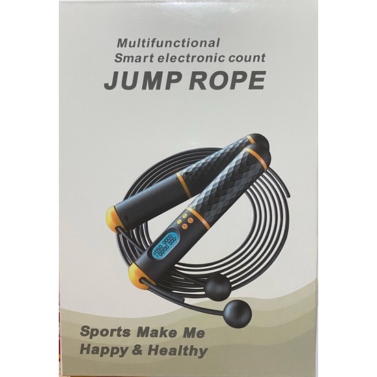 自售 JUMP ROPE 智能計數有繩+無繩負重跳繩 （黑橘色）