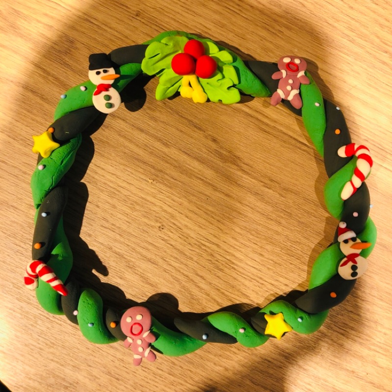 輕黏土聖誕花圈訂製 Merry Christmas 蝦皮購物