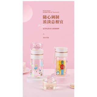 2022年英國🇬🇧彼得兔玻璃便攜式泡茶杯茶水分離雙層防燙玻璃杯.