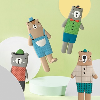 Image of NOON北歐日韓風創意可愛格仔熊磁性冰箱貼掛鉤磁鐵磁貼