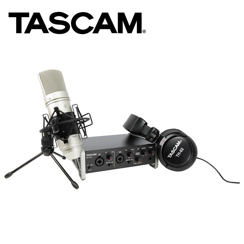 TASCAM 達斯冠 US-2x2TP USB錄音介面2x2 套裝 動態 錄音 耳機 麥克風 公司貨