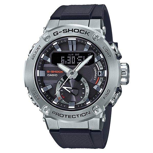 【聊聊甜甜價】CASIO G-SHOCK GST-B200-1A BLUETOOTH藍牙雙顯電子錶(銀X黑)