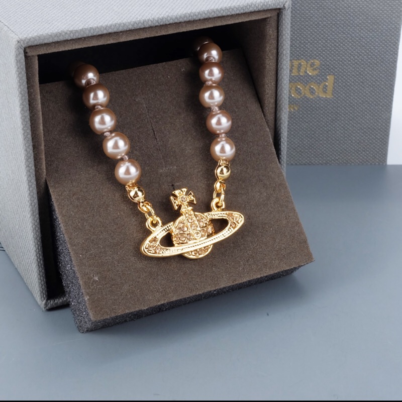 國外代購 Vivienne Westwood 珍珠金屬經典款項鍊