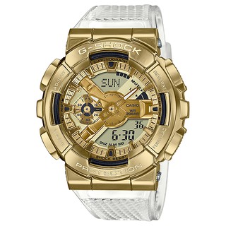 CASIO G-SHOCK工業金屬錶圈金色透明錶帶GM-110SG-9A