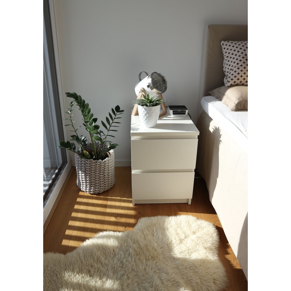 IKEA代購  MALM 抽屜櫃/2抽, 白色 床邊桌 雙層抽屜 收納櫃  床櫃 小型床邊櫃 收納櫃 抽屜櫃