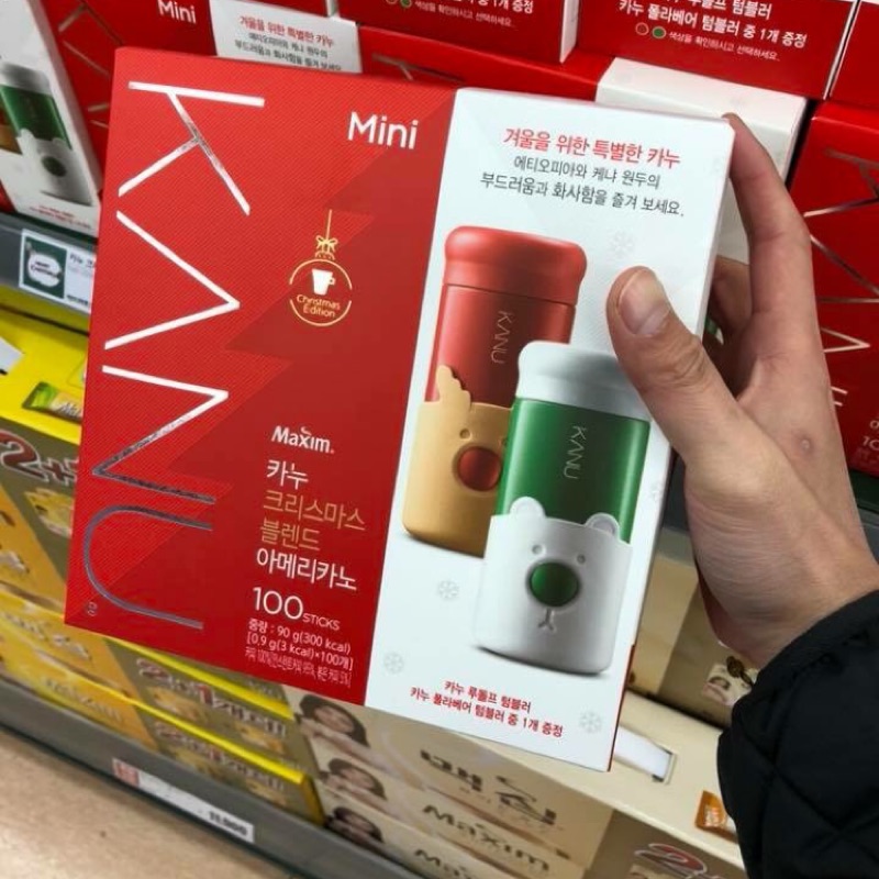 🎉現貨～韓國KANU聖誕保溫瓶限定組- 美式無糖黑咖啡100入