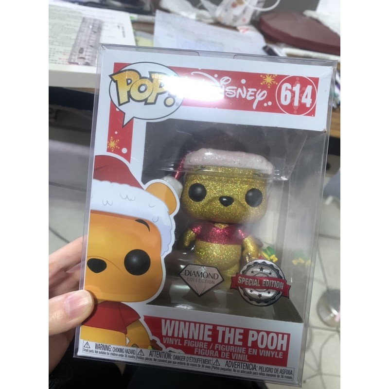 FUNKO POP 聖誕維尼 鑽石版 Winnie the Pooh 小熊維尼 聖誕節 #614（微盒損）