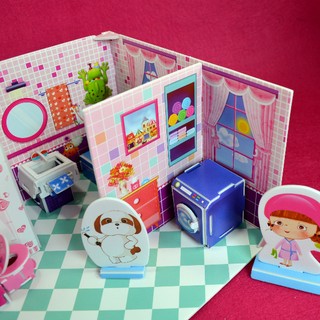 CubicFun 樂立方 3D立體拼圖立體模型 C051-04h 甜蜜居家佈置 澎澎浴室 佳廷模型 M54242
