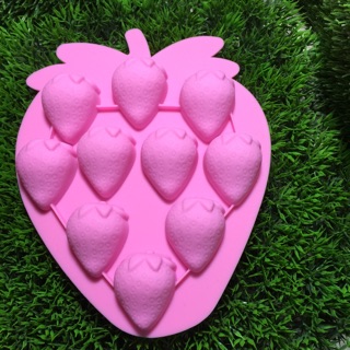 手工皂模-草莓造型十孔矽膠模