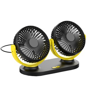 日本【idea-auto】USB DC雙頭強力涼風扇1入 車用電扇 車用風扇 露營 野營 戶外 汽車風扇 露營車用