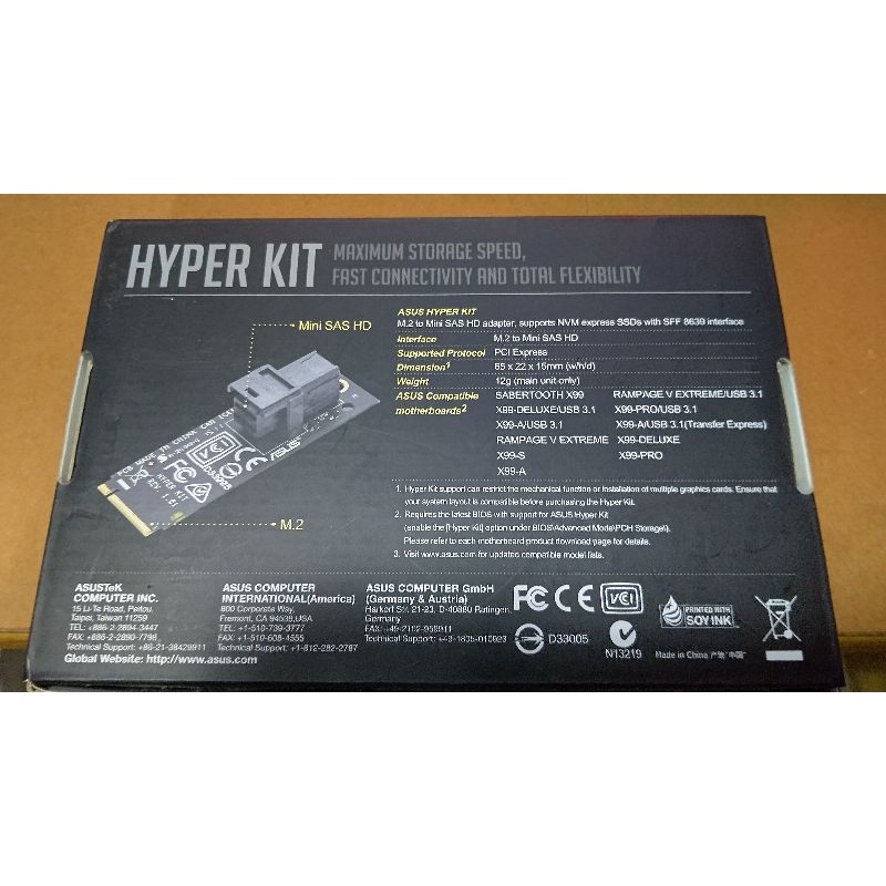 賣ASUS HYPER KIT華碩 (m.2轉Mini SAS HD) X99晶片適用(可議價)(未使用過)