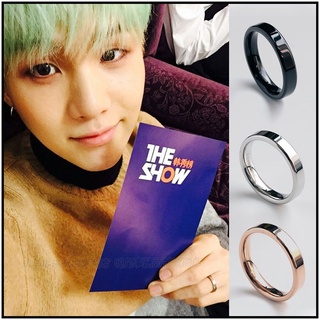 ❌免運❌ 韓國進口 ASMAMA正品 防彈少年團 BTS SUGA 閔玧其 同款簡約流線鈦鋼戒指