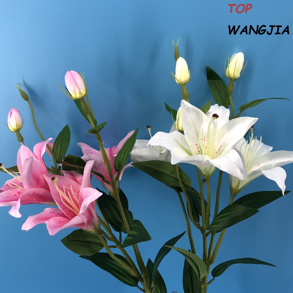 超火現貨 仿真花香水百合6頭單支仿真百合花植物婚慶裝飾花 蝦皮購物