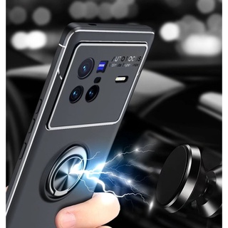 VIVO X80 5G金屬指環隱形支架手機殼VIVO X80 Pro磨砂TPU防摔保護套保護殼