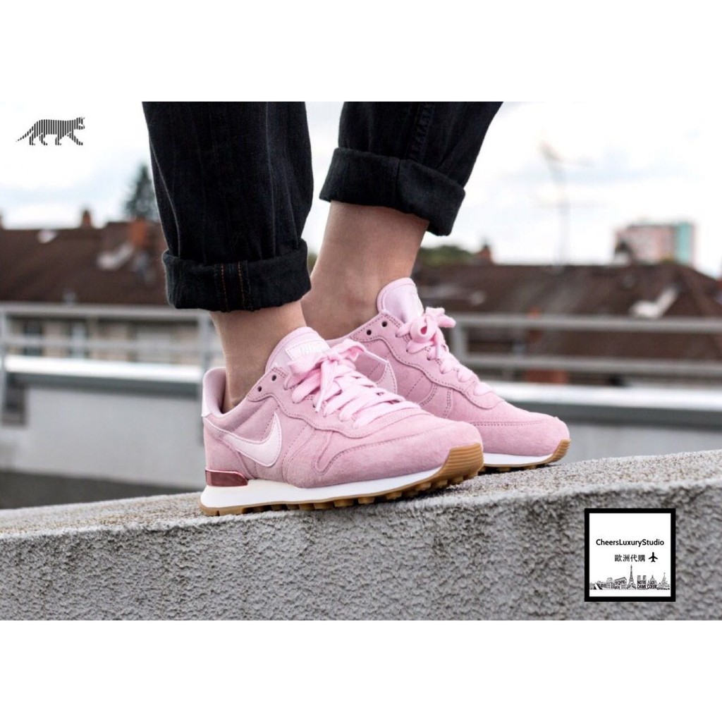 NIke INTERNATIONALIST SD 粉紅玫瑰麂皮慢跑鞋919925-600 女鞋| 蝦皮購物