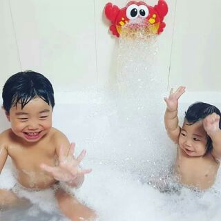 【現貨】洗澡玩具-出口韓國螃蟹泡泡沐浴機玩具