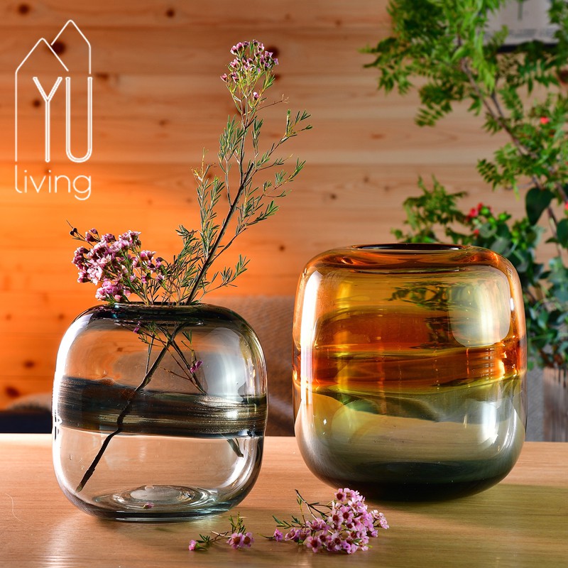 星際銀河橢圓形玻璃花瓶 花器 2款 2色 Yu Living 買一送二 蝦皮購物