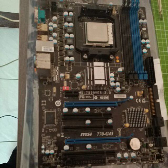 微星770-G45開核主機板MS-7599+AMD Athlon II X4 840四核心處理器,無擋板與風扇