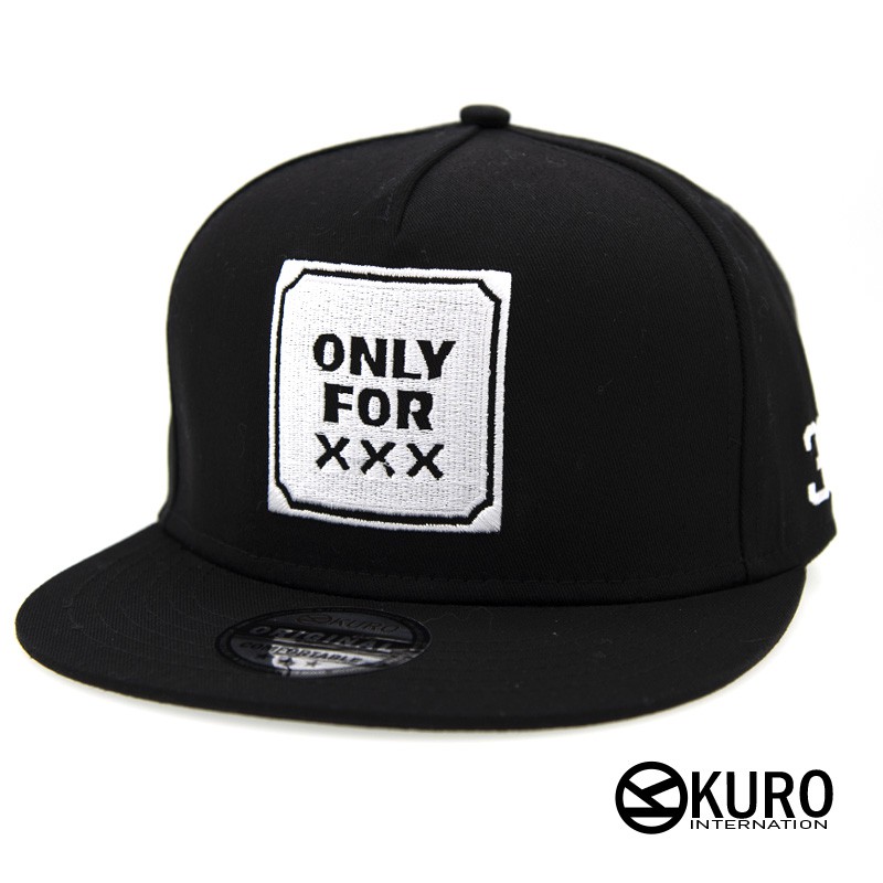 KURO-SHOP黑色ONLY FOR XXX電繡潮流板帽棒球帽