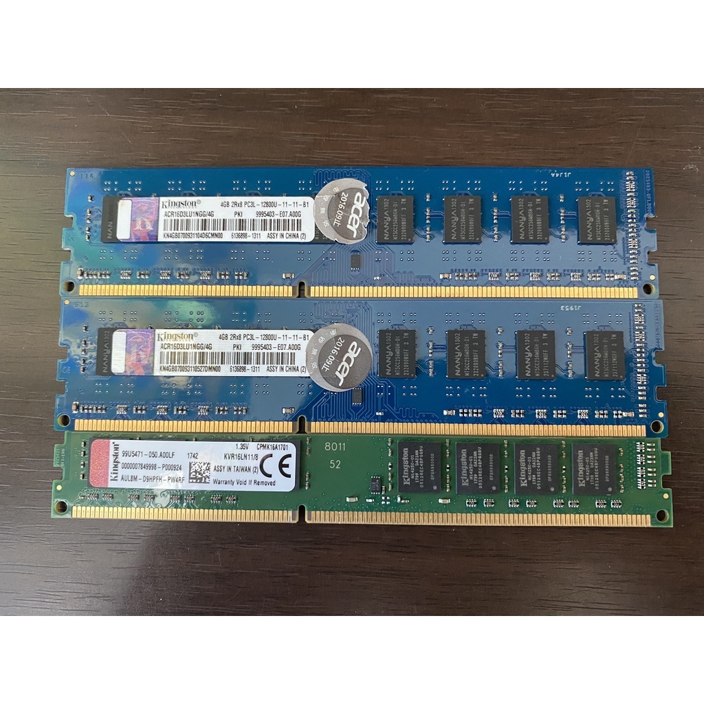 金士頓DDR3L 1600 8G 4G