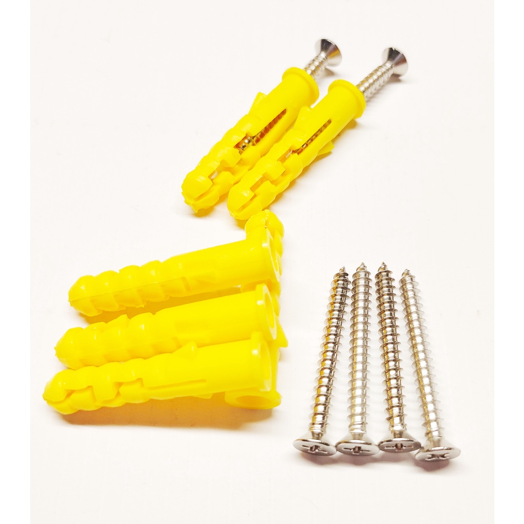 304不銹鋼不鏽鋼螺絲釘 附塑膠黃色膨脹管 膨脹螺絲